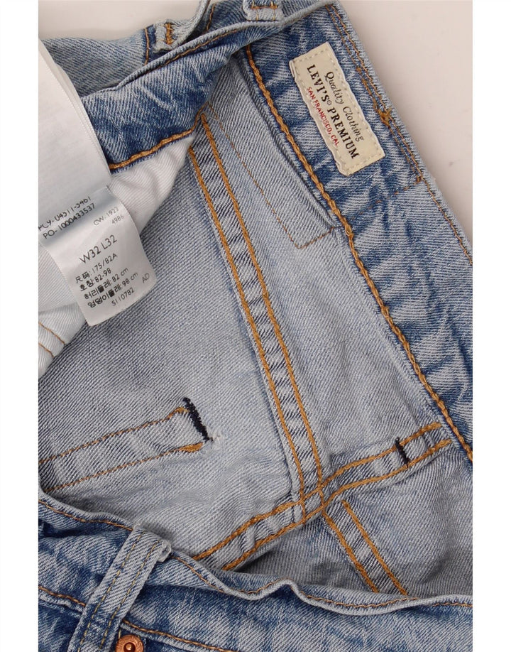 Levi's muške ravne traperice s oštećenjem W32 L32 plavi pamuk