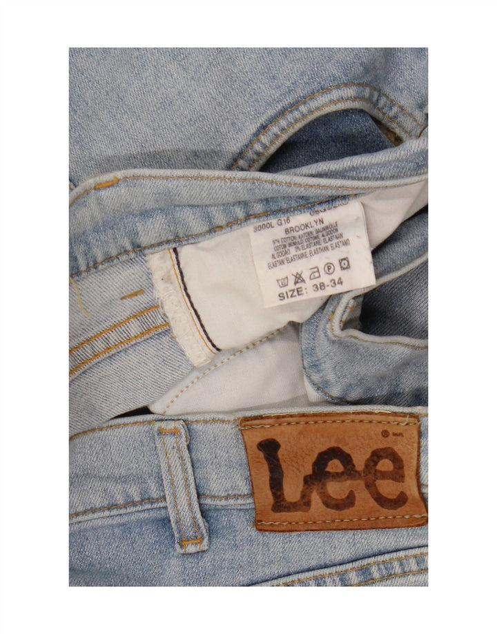 LEE Mens Brooklyn Straight Jeans W38 L34 Plavi pamuk