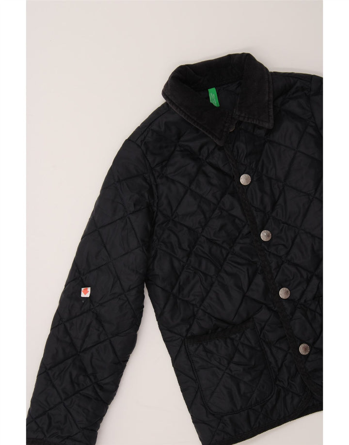 BENETTON Boys Quilted Jacket 7-8 Years Navy Blue Vintage Benetton and Second-Hand Benetton from Messina Hembry 