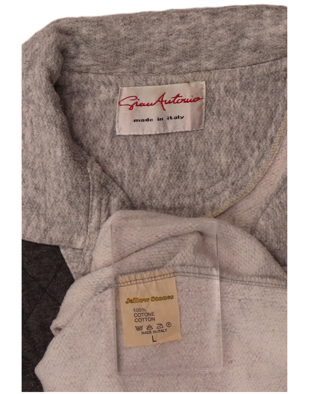 VINTAGE Muška majica s polo izrezom, veliki sivi pamuk u blokovima boja