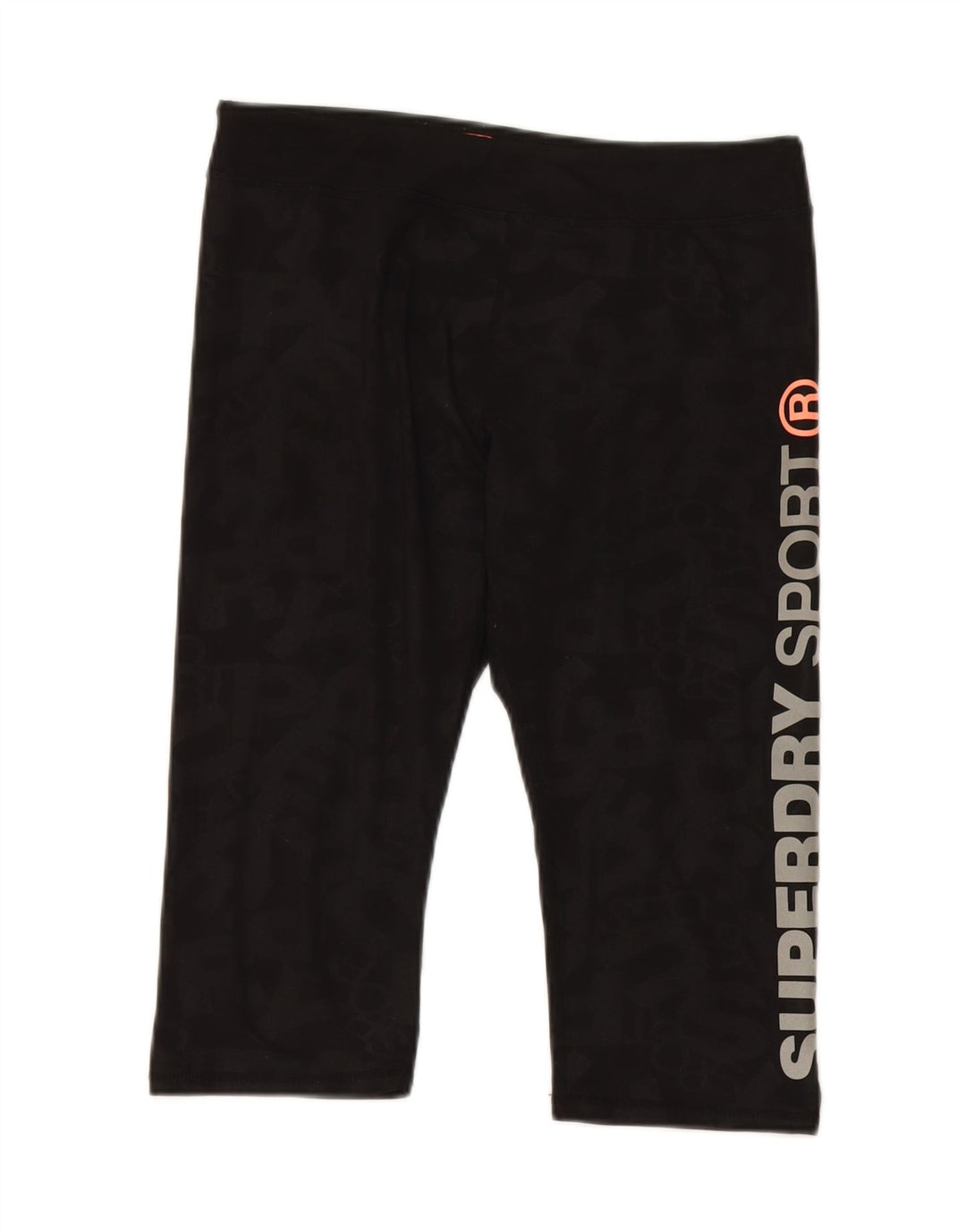 SUPERDRY Womens Graphic Bermuda Sport Shorts UK 14 Medium  Black Polyester