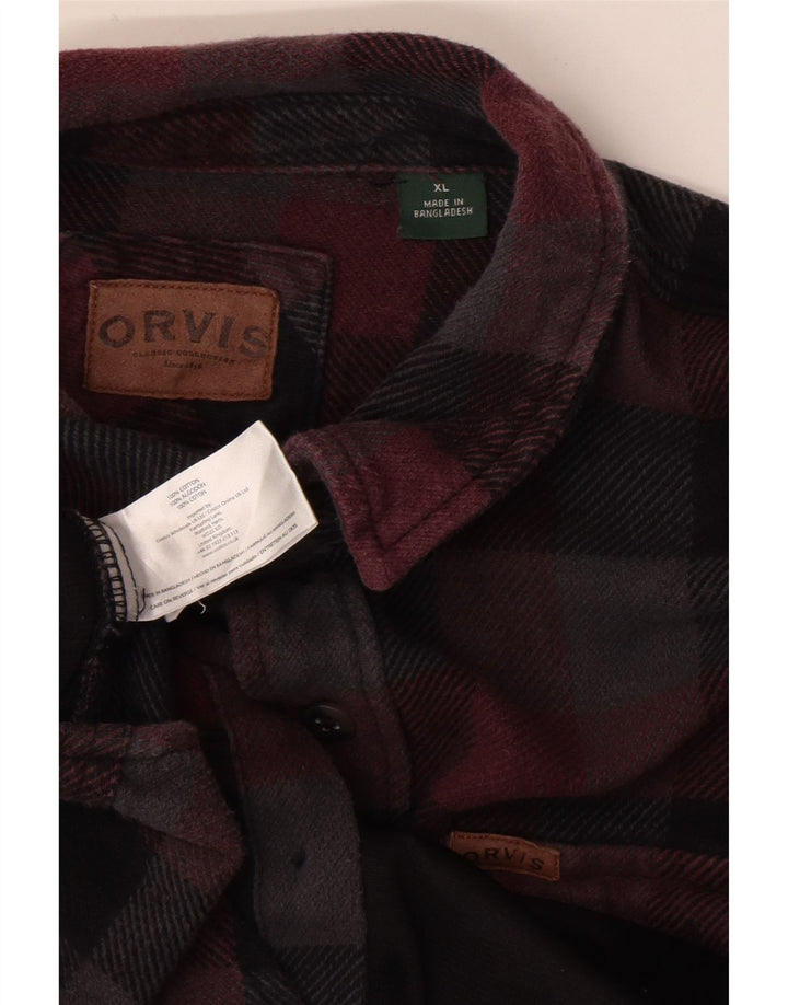 Orvis muška flanelska košulja XL šareni karirani pamuk