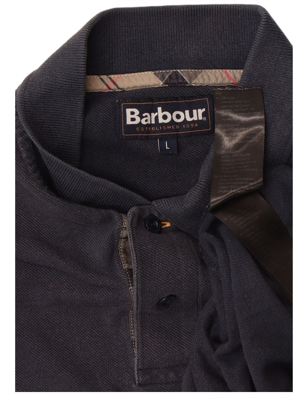 Barbour muška polo majica Large Navy Blue Cotton
