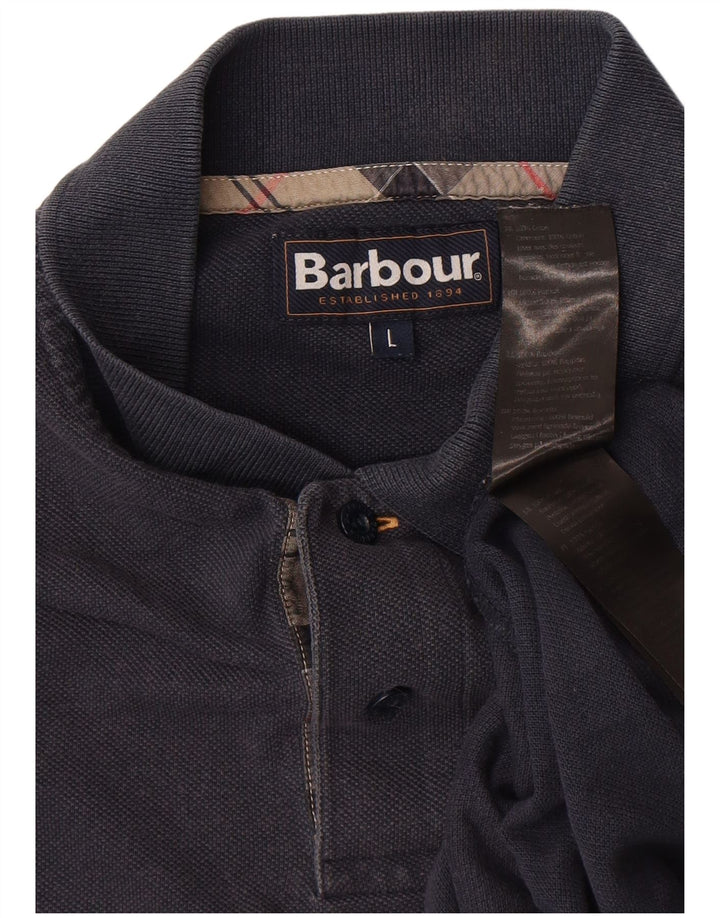 Barbour muška polo majica Large Navy Blue Cotton
