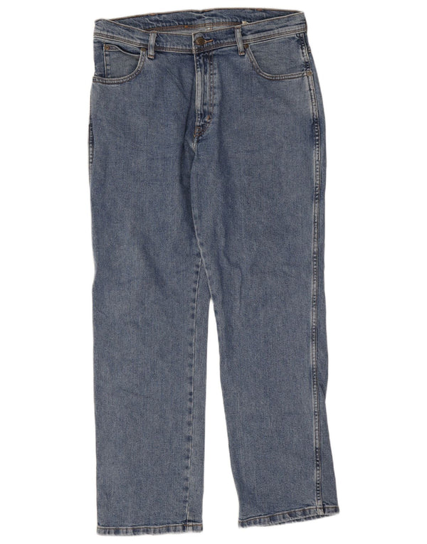 Wrangler muške ravne traperice regularnog kroja W34 L30 plavi pamuk