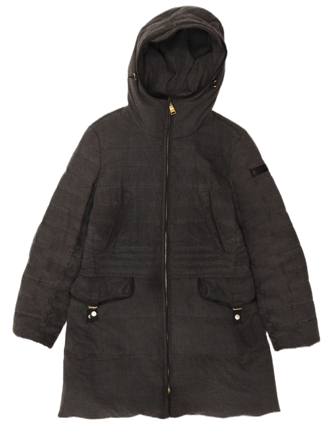 PEUTEREY Ženski podstavljeni kaput s kapuljačom IT 46 veliki sivi poliester