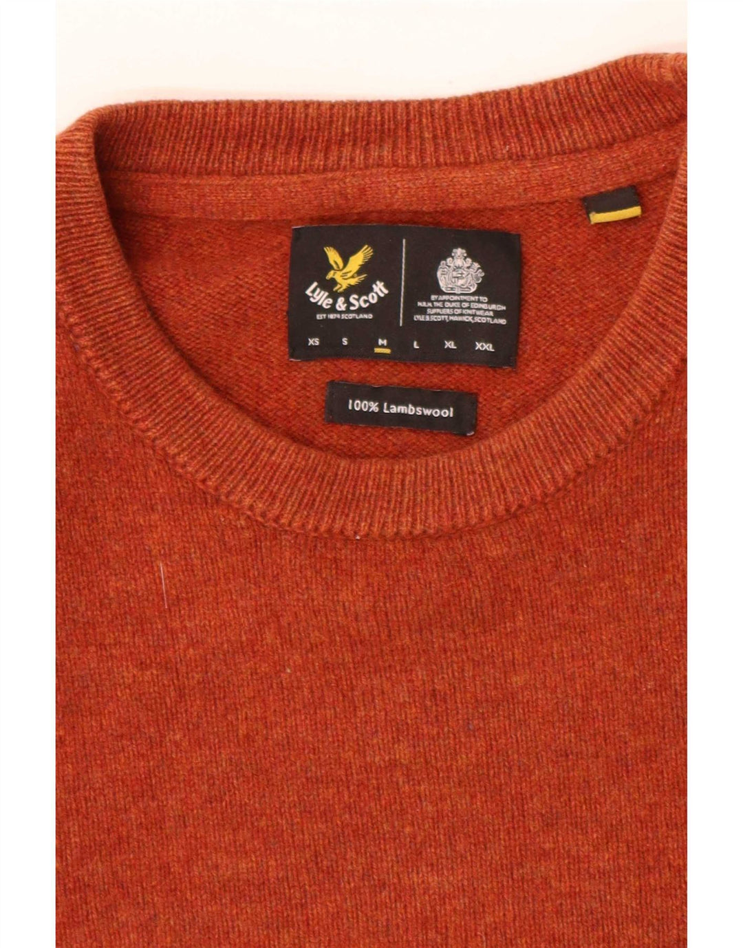 Lyle & Scott muški džemper s okruglim izrezom srednje narančaste boje