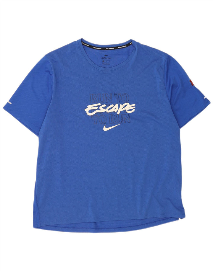 Nike Dri Fit Graphic T-Shirt Top XL plavi poliester