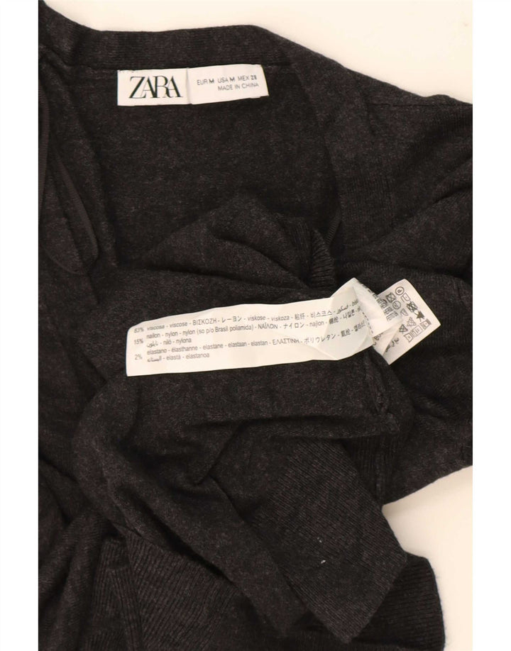 Zara ženski kardigan pulover UK 12 Srednje siva viskoza