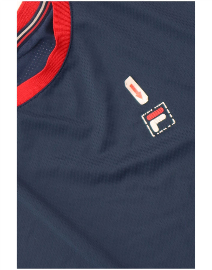 Fila muška majica kratkih rukava 2XL tamnoplavi poliester u boji