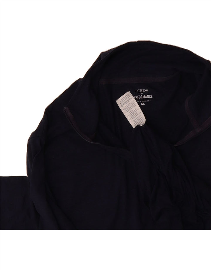 J. CREW Mens Zip Neck Pullover Tracksuit Top XL Navy Blue Polyester Vintage J. Crew and Second-Hand J. Crew from Messina Hembry 