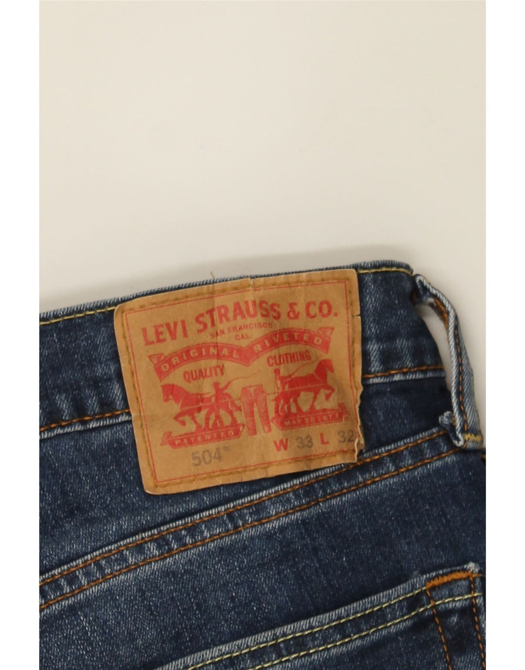 LEVI'S Mens 504 Straight Jeans W33 L27 Blue Cotton Vintage Levi's and Second-Hand Levi's from Messina Hembry 