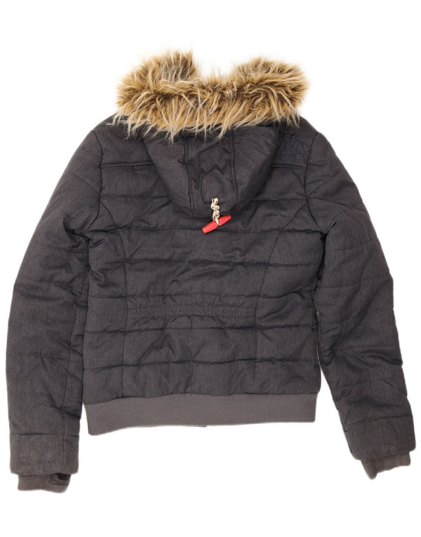Superdry ženska podstavljena jakna s kapuljačom UK 12 srednje tamnoplavi poliester