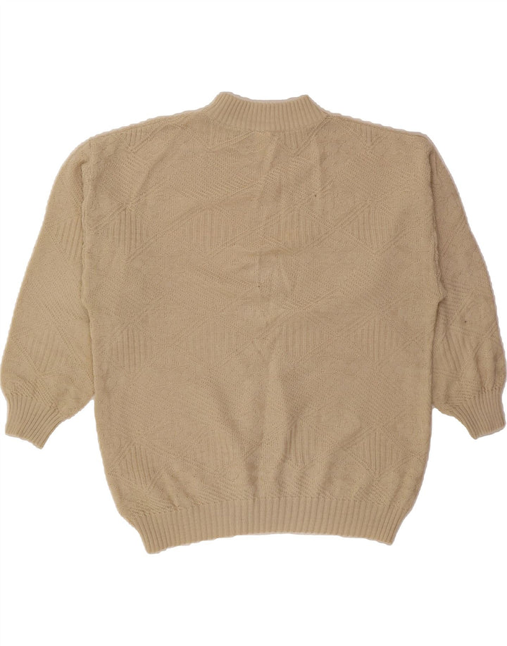 C&A Womens Turtle Neck Jumper Sweater UK 14 Medium Beige Argyle/Diamond Vintage C&A and Second-Hand C&A from Messina Hembry 
