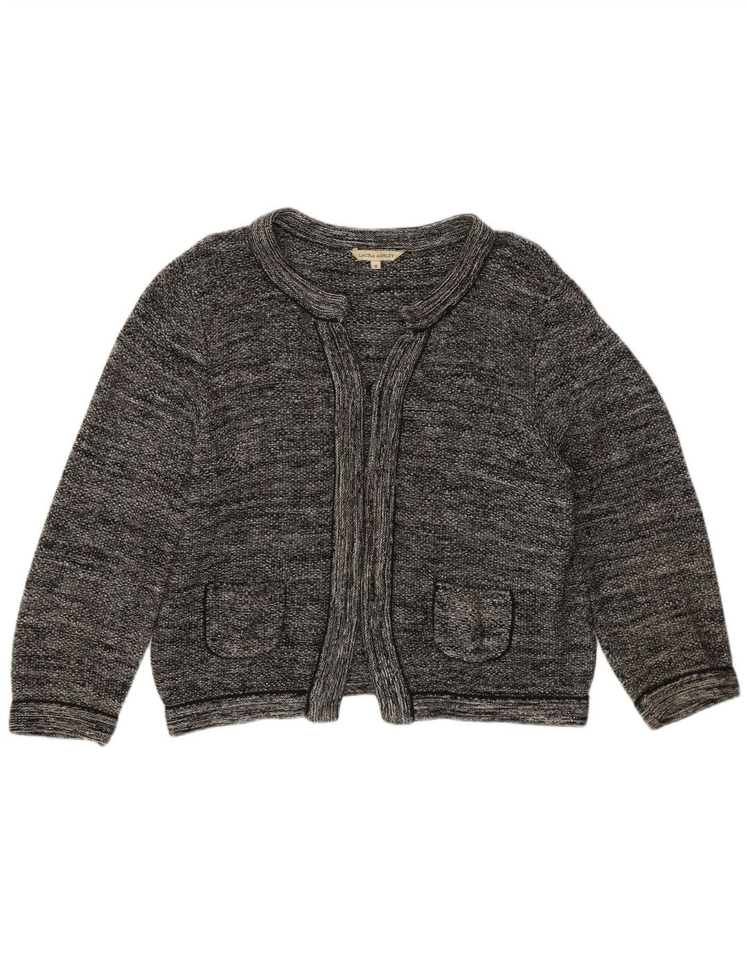 Laura Ashley Ženski otvoreni bolero džemper UK 12 Srednje sivi pamuk