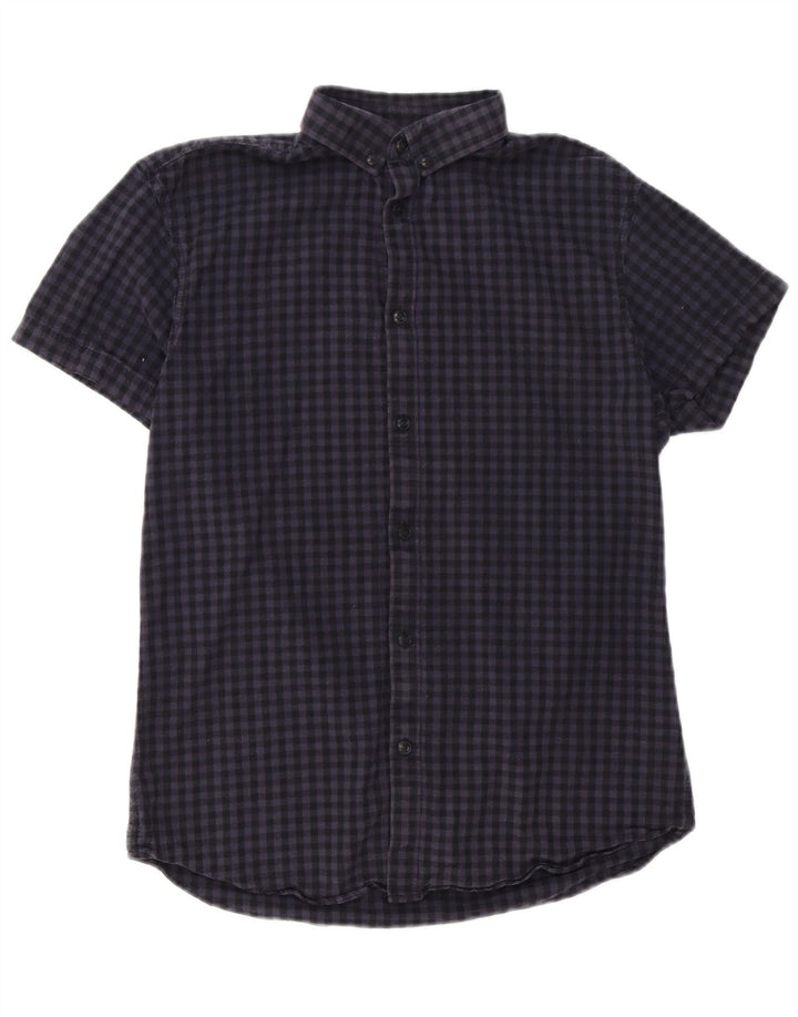 Jack & Jones muška majica standardnog kroja kratkih rukava Mala tamnoplava gingham majica