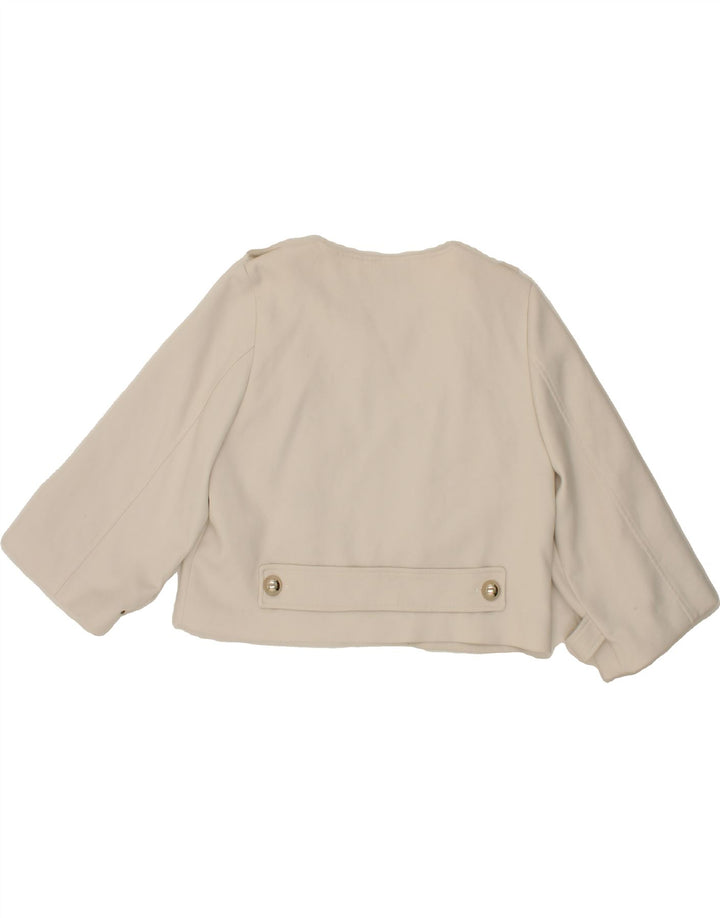 PINKO Womens Crop Blazer Jacket US 8 Medium White Polyester Vintage Pinko and Second-Hand Pinko from Messina Hembry 