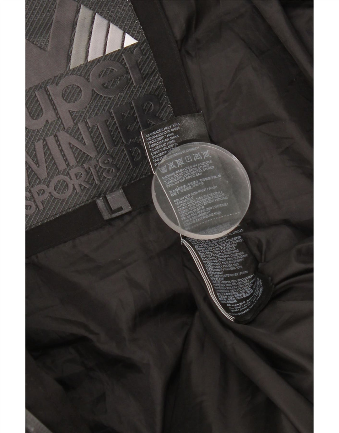 Superdry muška podstavljena jakna s kapuljačom UK 40 veliki crni poliester