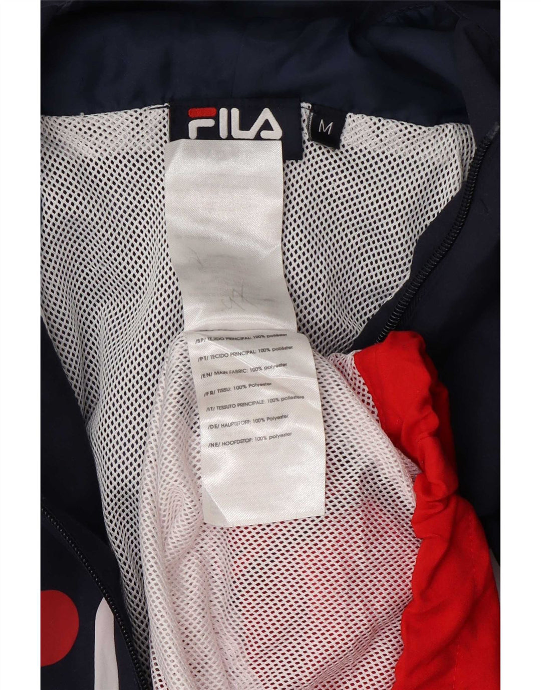 Fila muška trenirka s kapuljačom s grafičkim motivima, srednja tamnoplava jakna