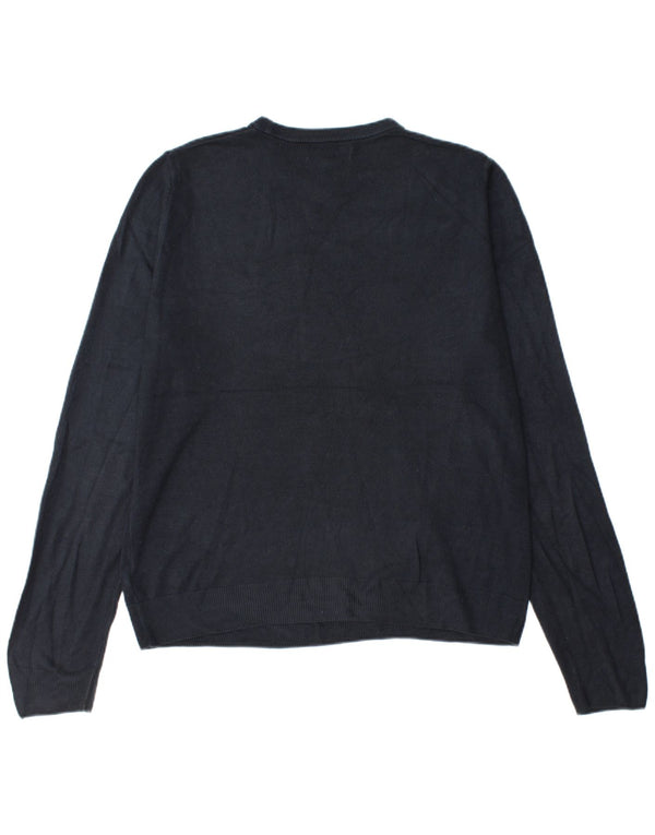 Marks & Spencer Mens Crew Neck Jumper Sweater Large Navy Blue Acrylic