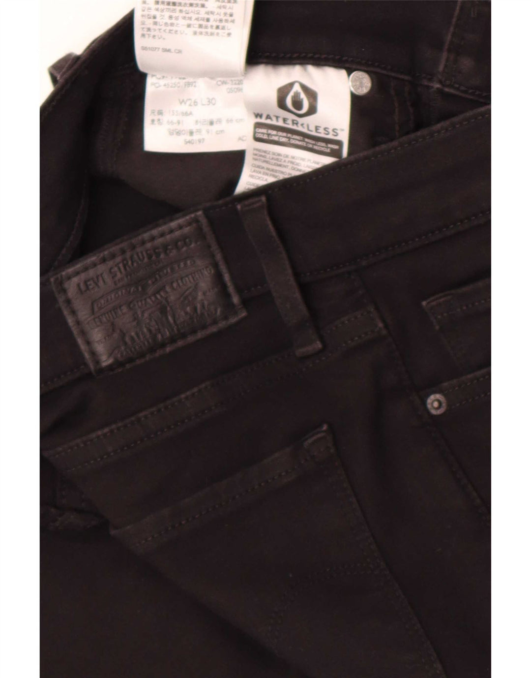 Levi's ženske 312 uske traperice W26 L30 crni pamuk