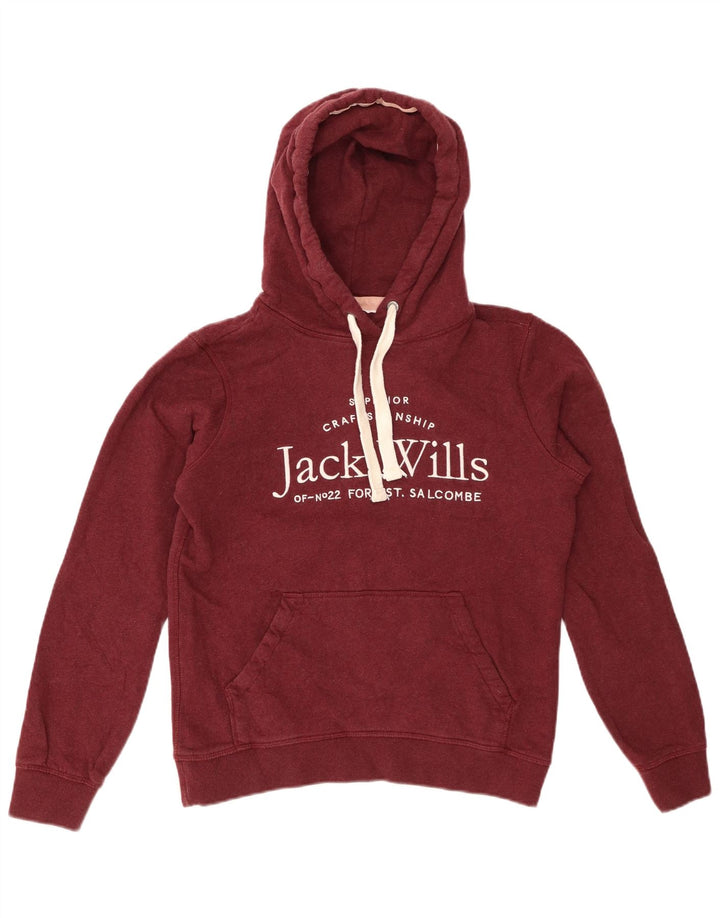 Jack Wills Ženska majica s kapuljačom s kapuljačom UK 8 Mali pamuk crvene boje