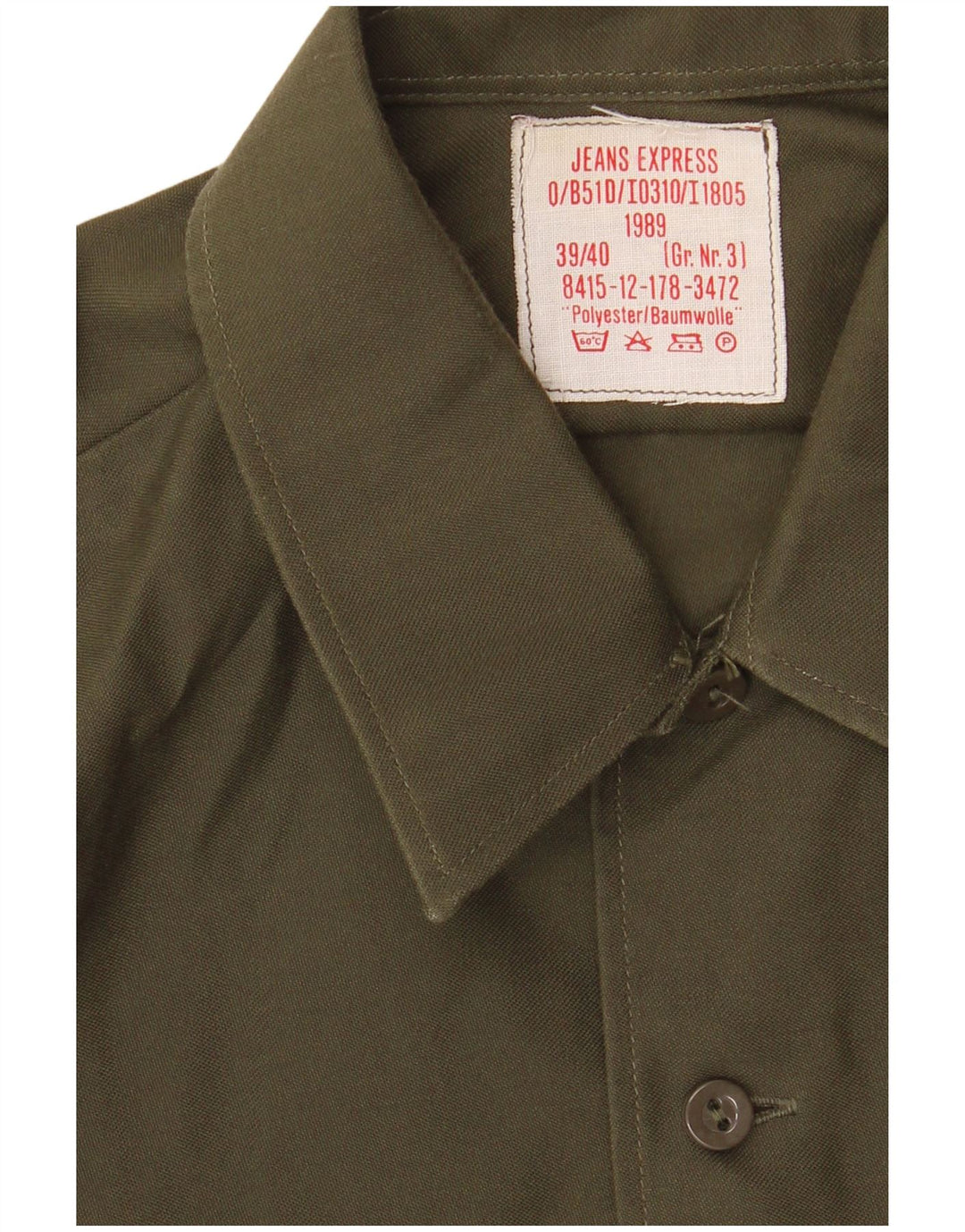 Vintage muška njemačka vojna košulja veličine 39/40 srednje kaki boje