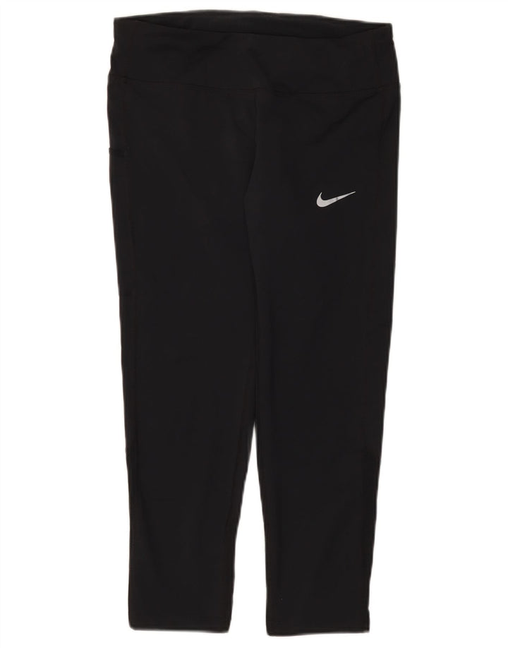 Nike ženske Dri Fit Capri tajice UK 8 male crne poliesterske