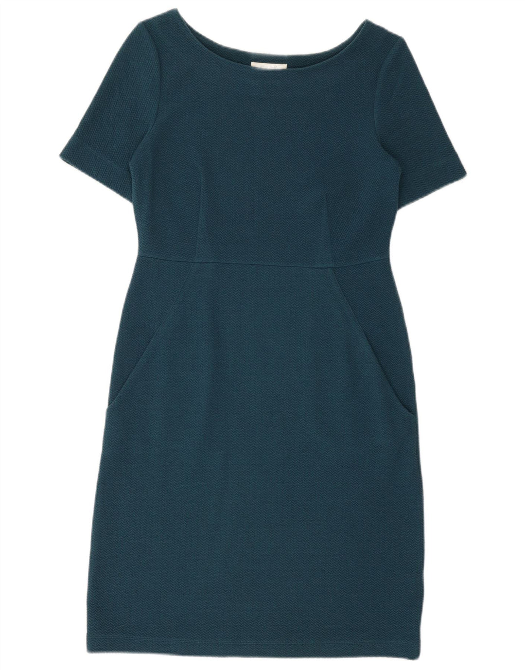 WHITE STUFF Ženska plašt haljina UK 10 Mala tamnoplava Chevron poliester