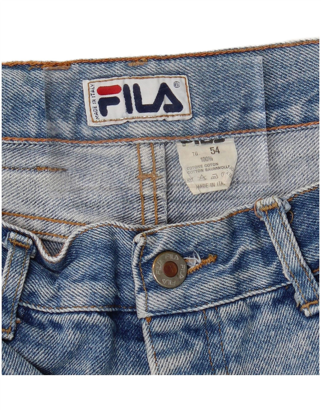 FILA Mens Straight Jeans W34 L29 Blue Cotton