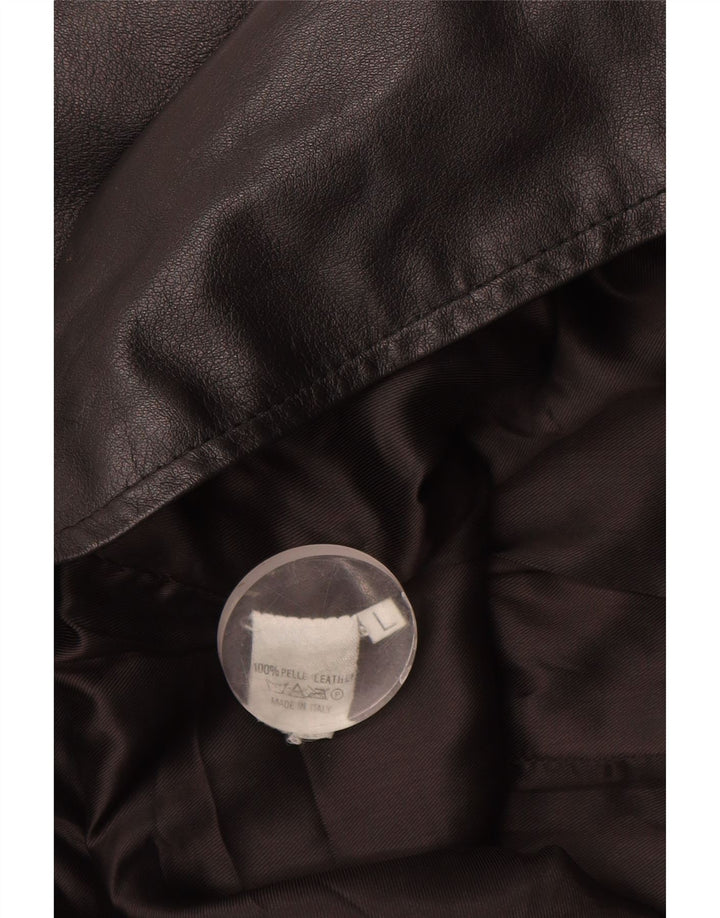 Vintage ženska kožna jakna s parangalom UK 16 velika crna koža