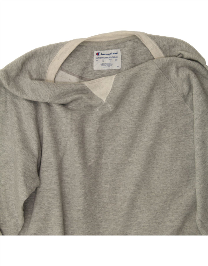 CHAMPION Womens Oversized Sweatshirt Jumper UK 16 Large Grey Colourblock Vintage Champion and Second-Hand Champion from Messina Hembry 