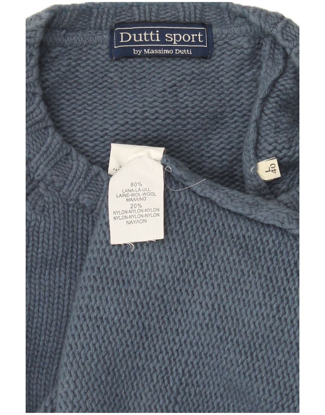 Massimo Dutti muški džemper s okruglim izrezom, veliki plavi vuneni vuneni džemperi s okruglim izrezom