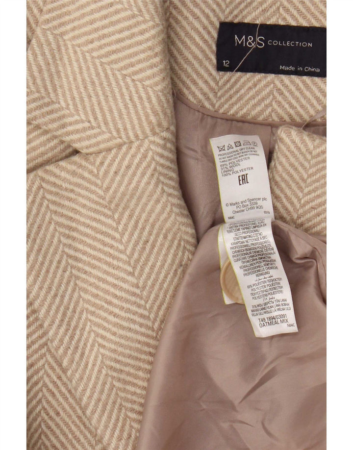 Marks & Spencer ženski kaput UK 12 srednje bež riblja kost poliester
