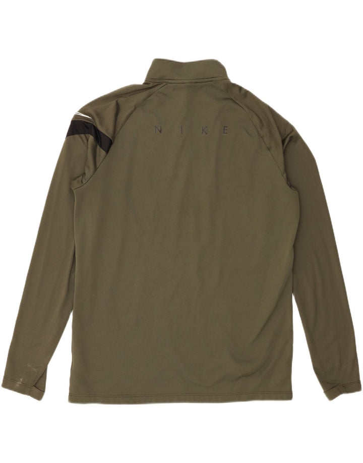 Nike Dri Fit majica s izrezom na patentni zatvarač Top velika kaki poliester