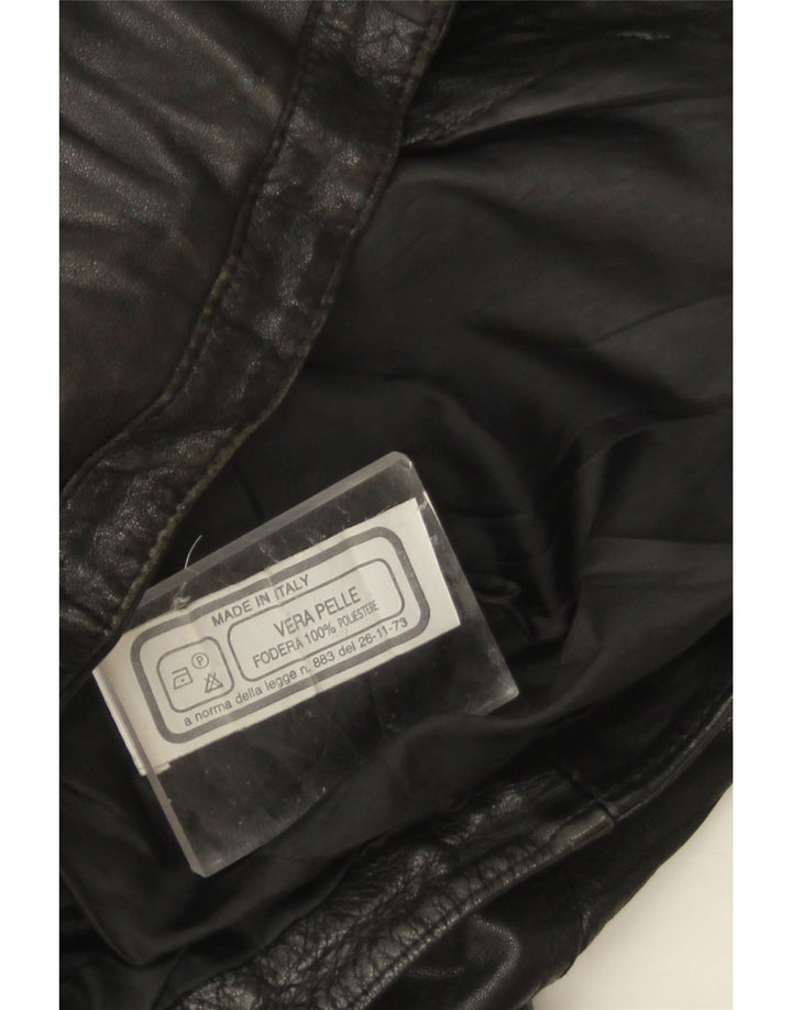 Vintage ženska kožna bomber jakna UK 14 Velika crna kožna