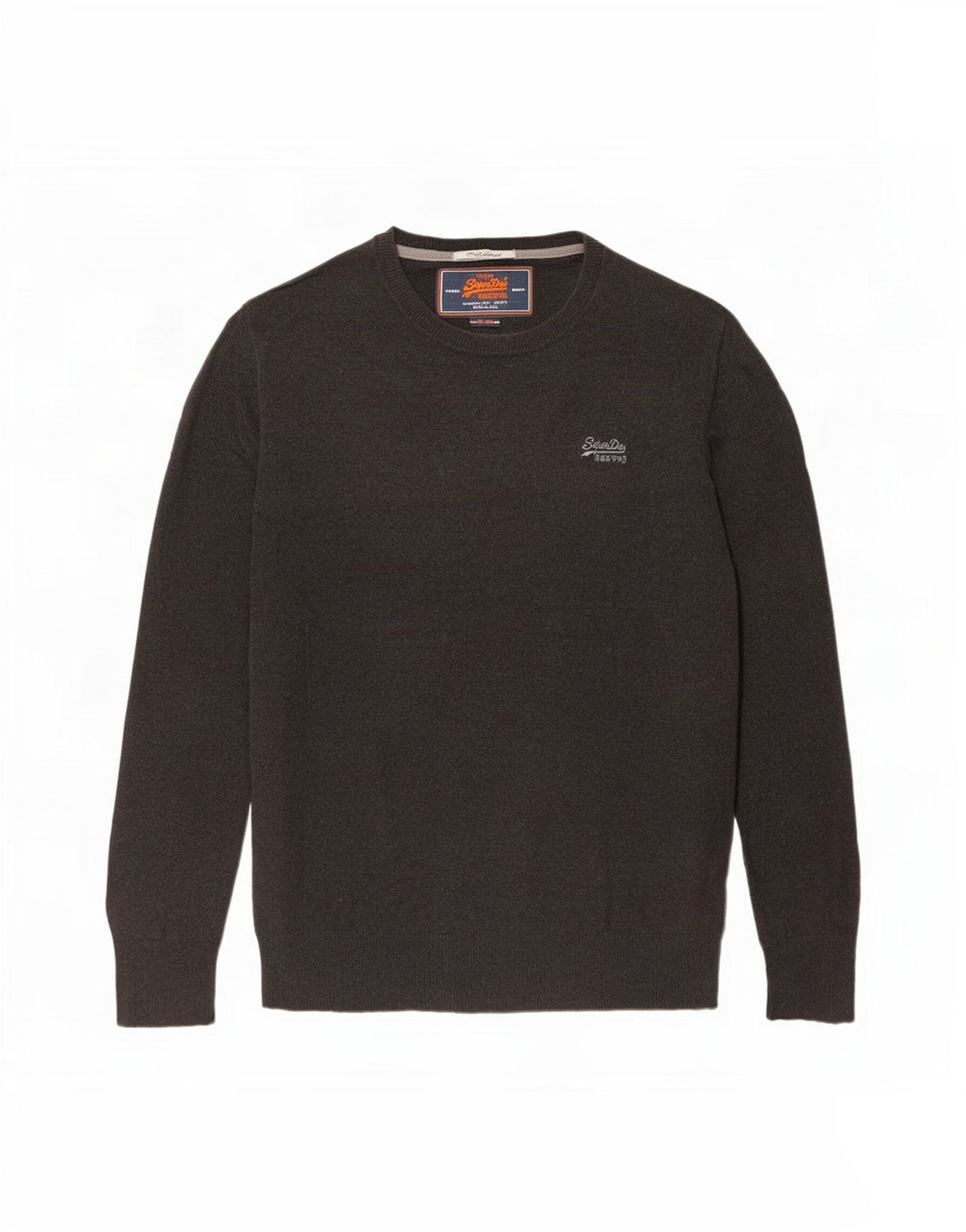 Superdry muški džemper s okruglim izrezom, veliki smeđi pamuk
