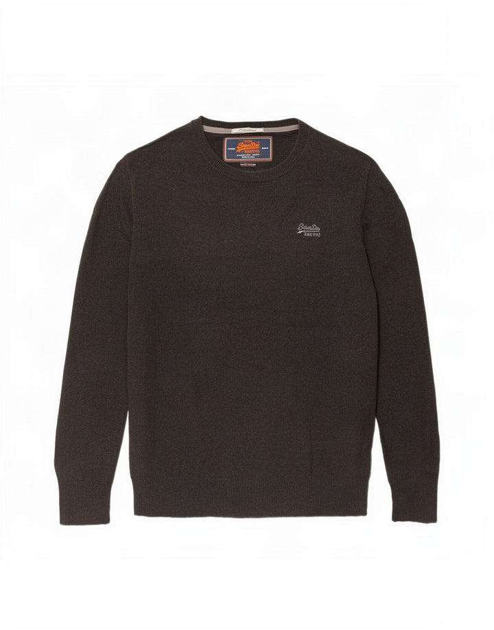 Superdry muški džemper s okruglim izrezom, veliki smeđi pamuk