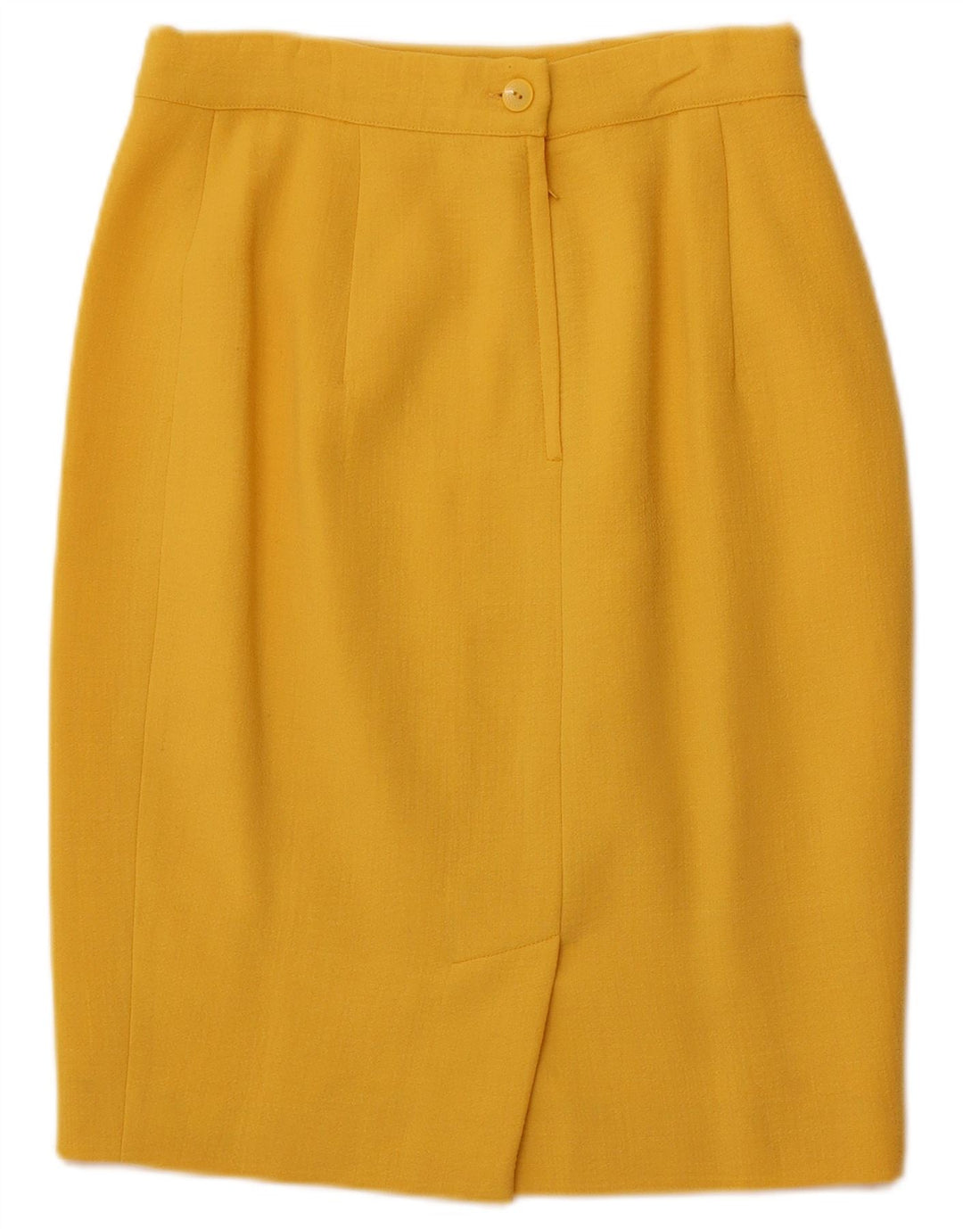 VINTAGE Ženska dvodijelna suknja s 4 gumba IT 44 Srednja W26 Žuta vuna