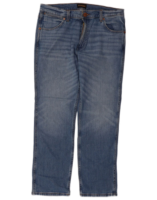 Wrangler Mens Greensboro Regular Straight Jeans W34 L30 Plavi pamuk