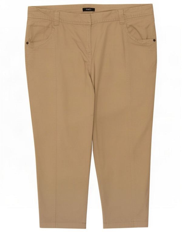 M&Co ženske Capri hlače UK 16 Large W34 L22 Beige Cotton