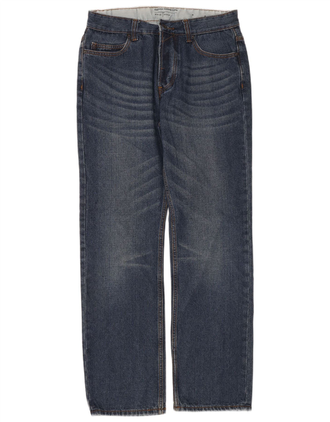 French Connection Mens Regular Straight Jeans W32 L32 Plavi pamuk