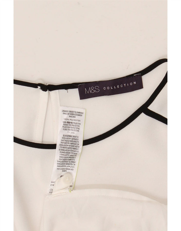 Marks & Spencer ženski gornji dio bluze dugih rukava UK 12 srednji bijeli poliester