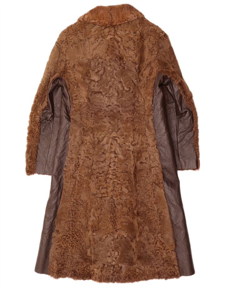 VINTAGE ženski krzneni kaput UK 10 Small Brown