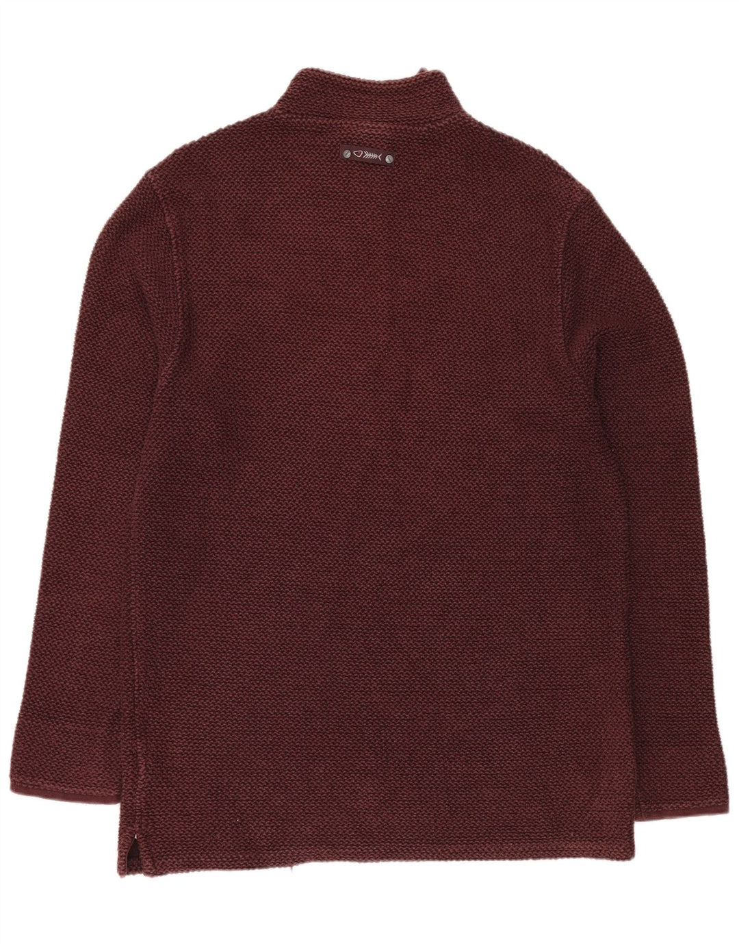 WEIRD FISH Muška majica s izrezom s patentnim zatvaračem XL, tamnocrveni pamuk