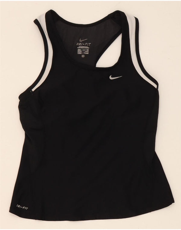 Nike Ženski Dri Fit Vest Top UK 8/10 Mali crni Colourblock najlon