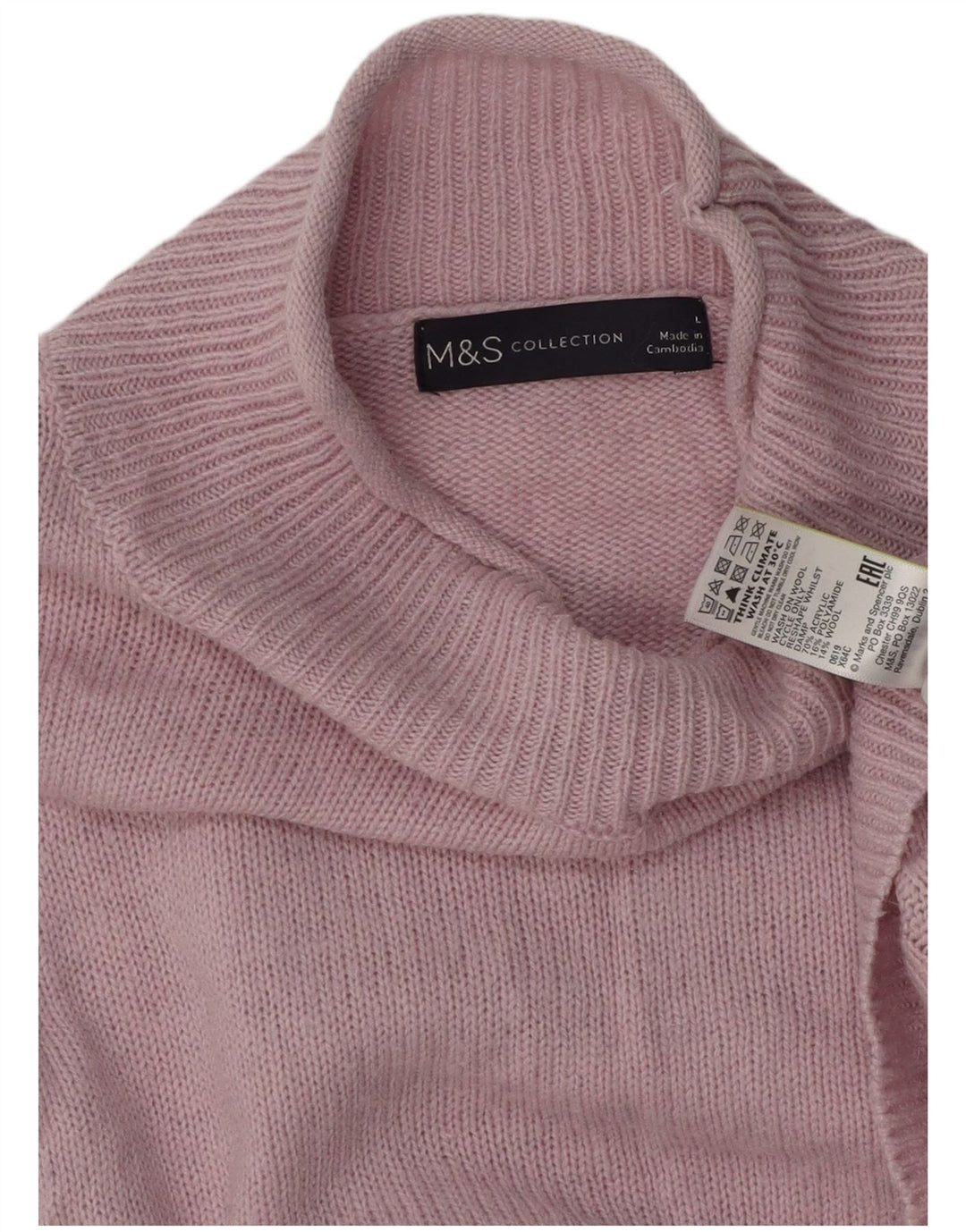 Marks & Spencer ženski džemper s kornjačičastim ovratnikom UK 16 Veliki ružičasti