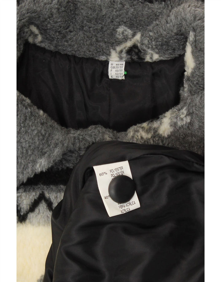 VINTAGE ženska šerpa vjetrovka UK 20/22 2XL bež na pruge