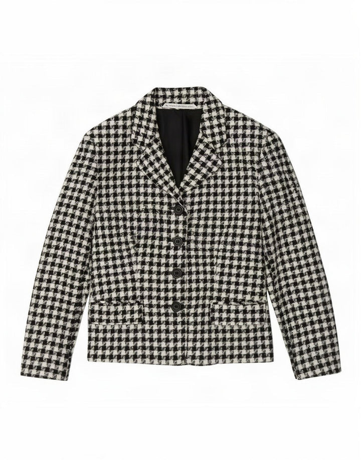 Marks & Spencer ženska jakna sa 4 gumba UK 14 velika crna houndstooth