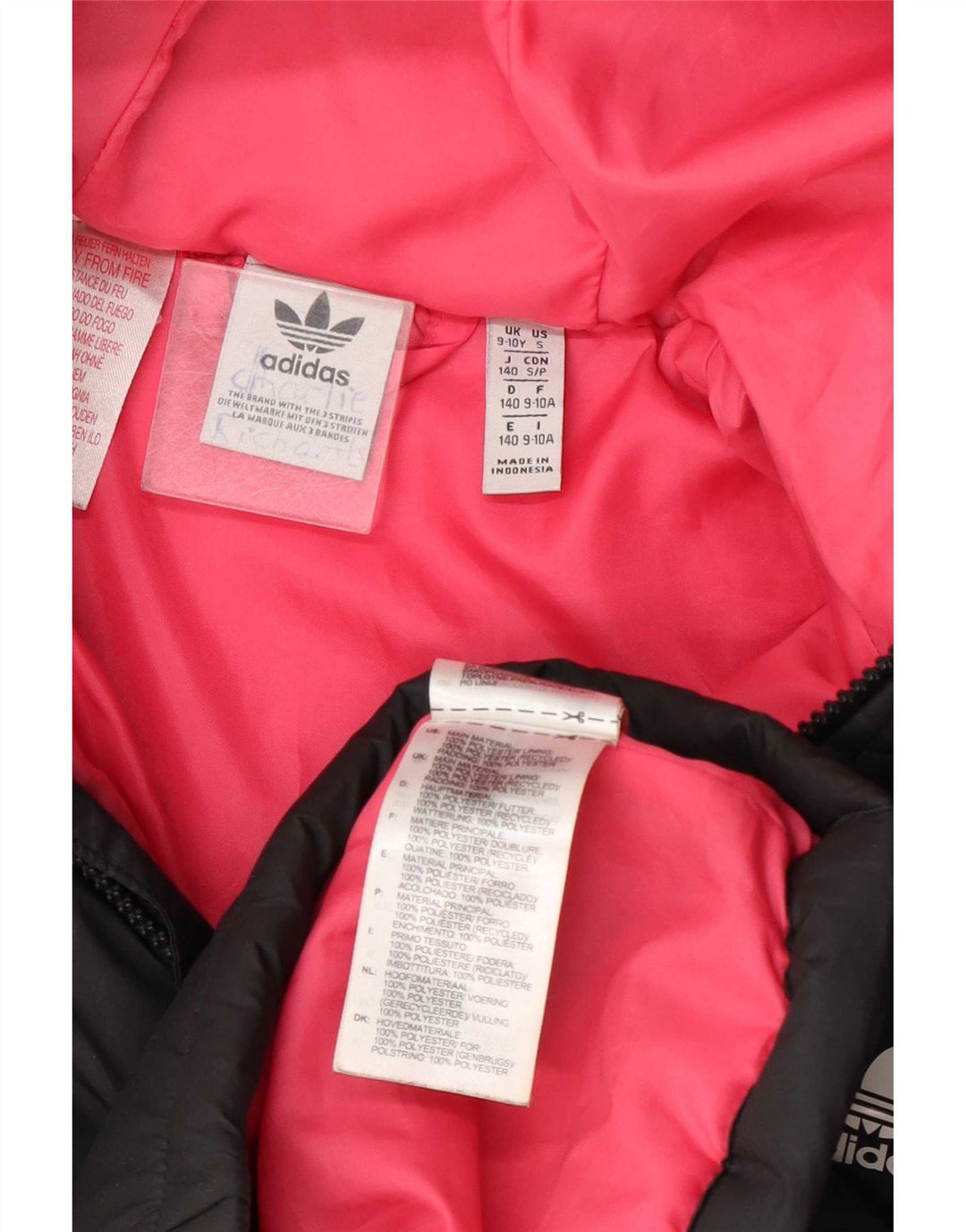 Podstavljena jakna Adidas za djevojčice 9-10 godina siva od poliestera